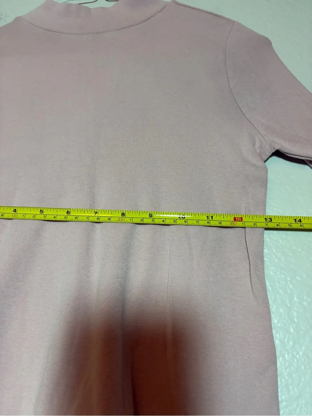 Gap Kids Dusty Pink Crop Turtleneck Long Sleeve Size L 10 Fitted Ribbed Casual